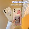 Zhitai Transparent Cartoon Rabbit Card Holder Case for iPhone 14/15 Pro/16/Xs
