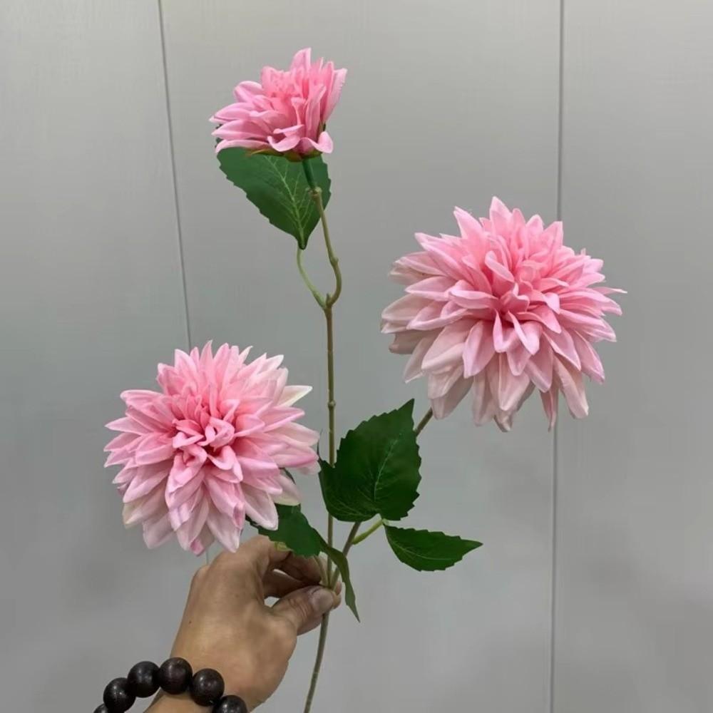 Long Branch Artificial Dahlia Flower 3 Heads Hydrangea Flower New Faux Flower Wedding Decor