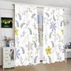 2Pcs- Green Plant-printed Curtain -100% Polyester Material, Suitable for Bedroom Curtain and Living Room Decoration;