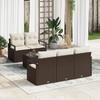 vitaXL 6-piece Garden Set with Cushions Brown Poly Rattan 3346258