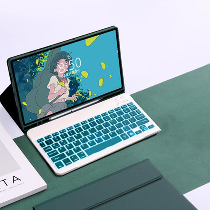 Красный чехол для планшета Xiaomi Pad 2 2025 года с магнитной задней панелью, Bluetooth-клавиатурой с подсветкой и слотом для стилуса для Redmi SE11