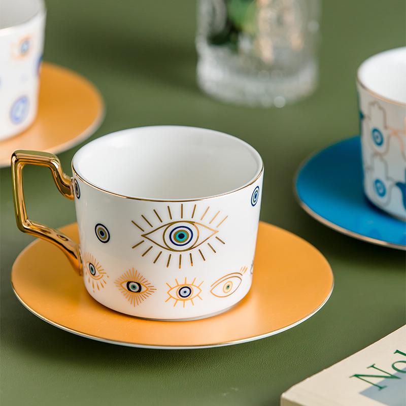 Blue Eye Ceramic Coffee cup European Fashion Coffee cup Dish Set Home Afternoon Tea Tea Cup tea cups and saucer sets coffee cup