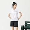 Рубашка поло Li Ning Feather Series, однотонная, быстросохнущая, с коротким рукавом, женские топы, стандартный белый цвет APLR126-1