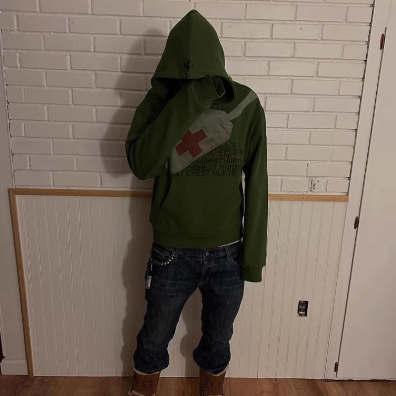 Европейская и американская персонализированная толстовка с длинным рукавом в стиле ретро, уличный тренд Y2K