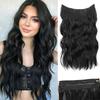 Синтетические длинные волнистые наращивания волос на невидимой леске, прозрачная регулируемая повязка на голову, на заколках, для женщин, для повседневной носки