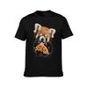 Red Panda Devouring Pizza T-Shirt Blouse korean fashion t shirt for men