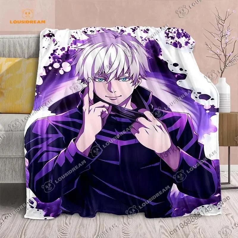 Cartoon Anime Jujutsu Kaisen Throws Blanket Soft Featuring Yuji Megumi Obara and Satoru Gojo Blanket for Travel Beding Bed