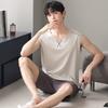 Modal Pajamas Men's Summer Sleeveless Thin Sleeping Top Shorts Loose Plus Size Loungewear Sleepwear Hombre Pijamas