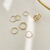 7pcs/Set Punk Retro Hollow Round Women Rings Set Finger Ring Opening Alloy