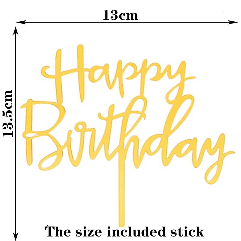 10PCS Happy Birthday Cake Topper Acrylic Letter Cake Topper Party Supplies Happy Birthday Cake Decorations