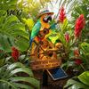 Tropical Bird Garden Decor Solar Parrot Light, LED Powered Pathway Outdoor Lamp Waterproof Decorative Stake Light for Patio Yard Lawn