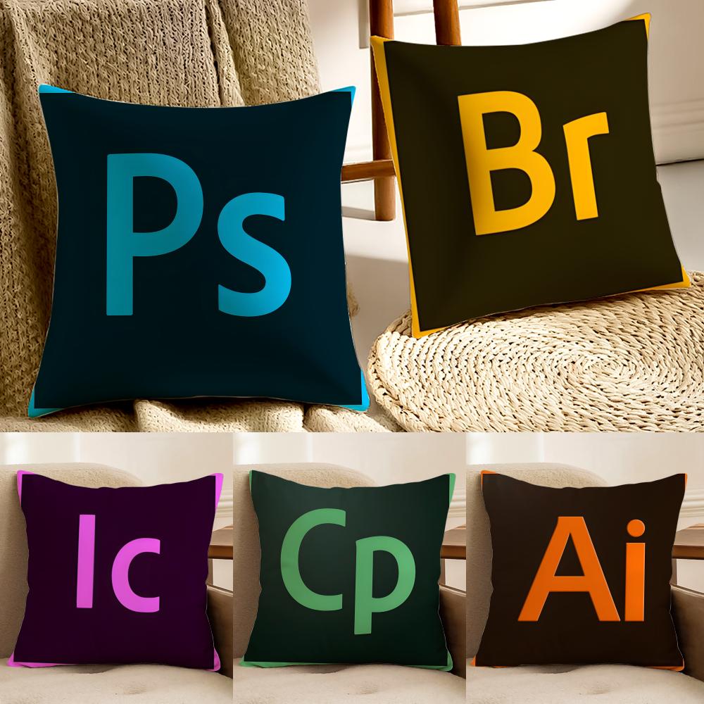 software professional AAAdobe CC Cushion Cover Pillowcase Antidustmite living Room Sofa Decor Cushion Room