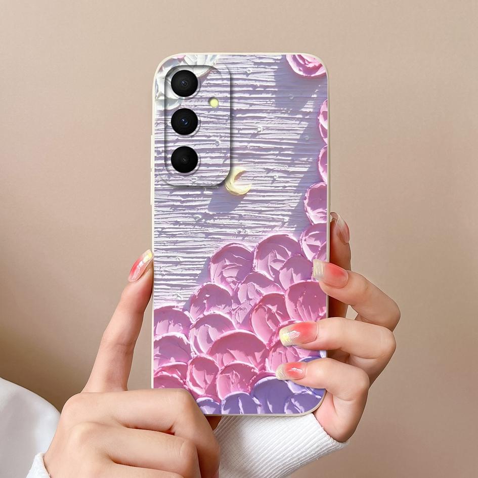 Чехол для Samsung Galaxy A55 S22 S23 M34 A05 A15 C55 F15 S24, чехол для телефона с милым кроликом и мультяшным узором, жидкий силиконовый противоударный бампер для Samsung