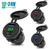 18W Car Phone Charger Socket with Digital Display Voltmeter QC 3.0 Fast Charger Adapter with ON-OFF Switch