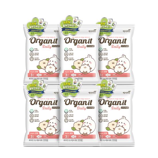 Yejimiin Organit Daily Organic Cotton Covered Sanitary Napkins, 8 Types, Choose 1 (Molangi Sanitary Napkin)