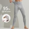 Men's High-Waist Slim Elastic Cotton Trousers - Lightweight Base Layer for Autumn & Winter