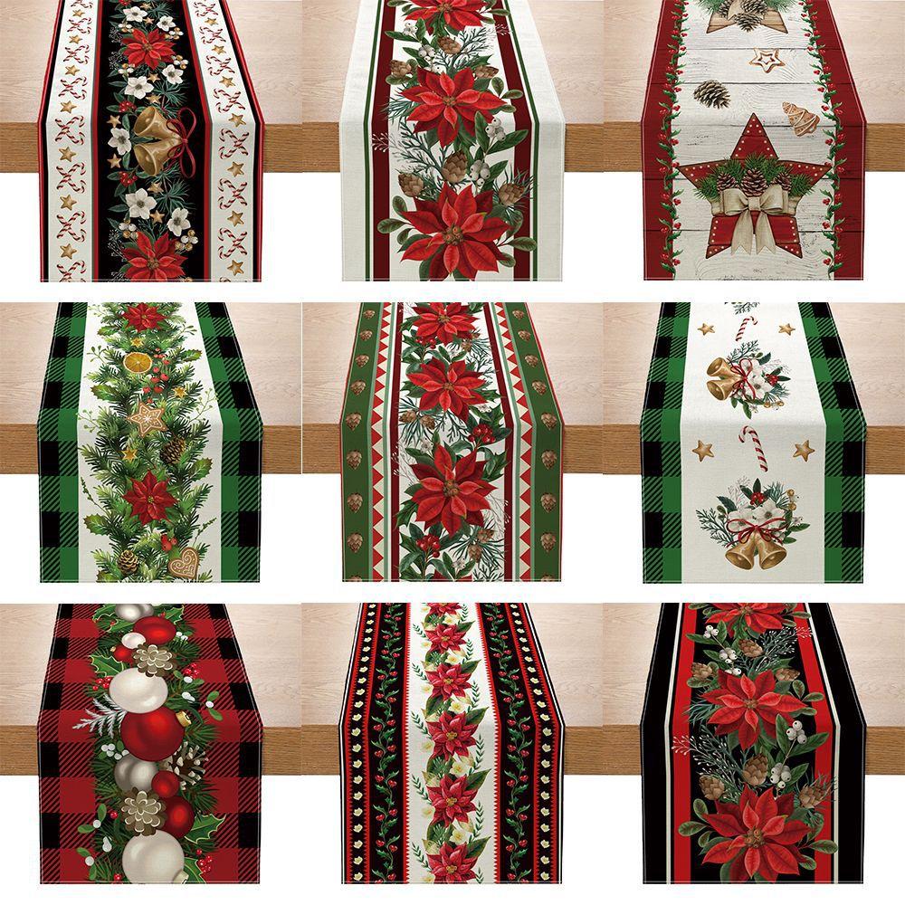 Table Runner New Christmas Decoration Creative Printing Table Decoration Cloth Christmas Holiday Kitchen Tablecloth