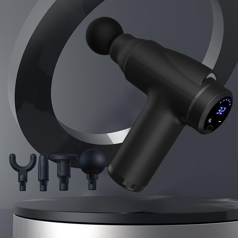 USB зарядный пистолет для фасциального массажа с ЖК-дисплеем и многоуровневой регулировкой, подходит для массажа всего тела