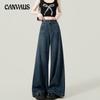 Женские брюки Весенние и осенние модели Ретро джинсы Осень и зима Ленивые свободные с высокой талией Тонкие прямые широкие брюки-драггеры