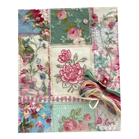 Набор для вышивки цветов Forget Me Not Slow Stitch Набор для вышивки цветочными штампованными стежками Набор для самостоятельной вышивки лоскутного одеяла для начинающих Подарок любителю рукоделия