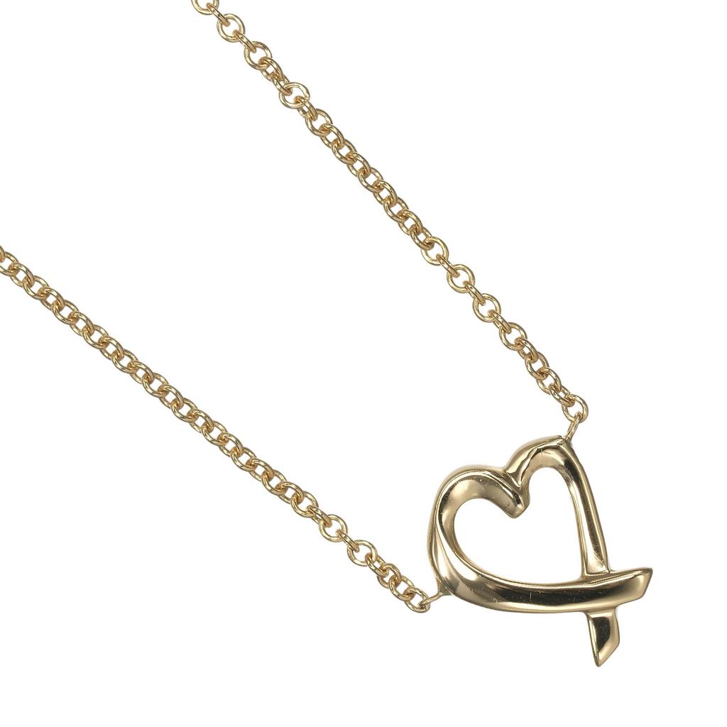 TIFFANY&Co. Loving heart Necklace K18 yellow gold 2.3g Women Used
