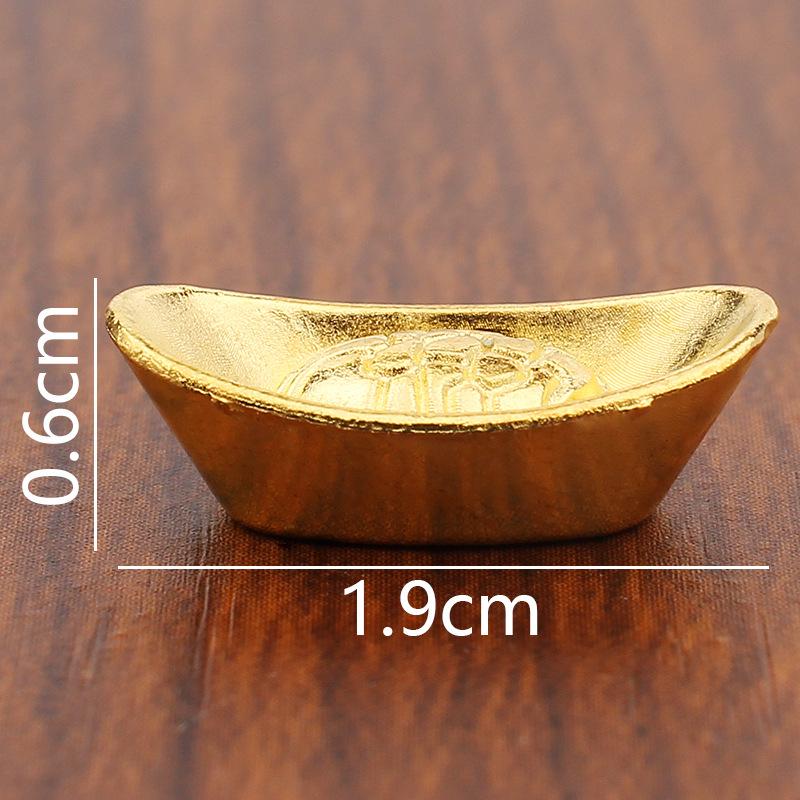 Electroplated Miniature Qing Dynasty Golden Ingot Ornament