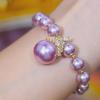Стильный браслет с фиолетовым жемчугом 2024 года: Элегантный и модный дизайн бусин для женщин