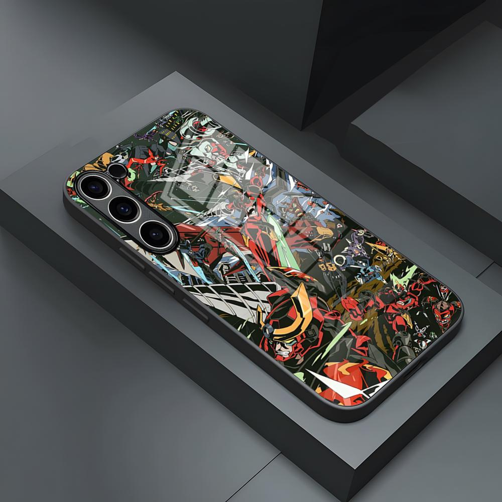 Чехол для телефона Gurren Lagann для S25 Ultra Samsung S23 S24 Fe S22 S20 S21 Plus A54 A34 A53 A16 Стеклянная крышка