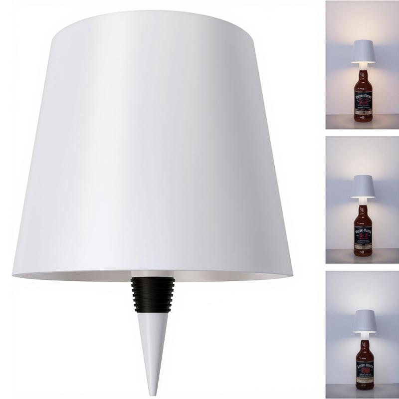 Rechargeable Wireless Wine Bottle Lamp RGB Color Changing LED Light Dimmable Touch Night Light for Bar Restaurant Home Decor