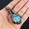 Ravishing Tibetan Turquoise Gemstone Handmade Copper Wire Wrap Jewelry Pendant For Women