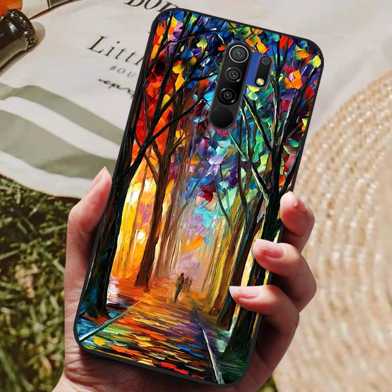 Для чехла Xiaomi Redmi 9 Чехол Кот Цветок волк Силиконовый чехол для Redmi 9 redmi9 Чехол Бампер 6.53" Ударопрочный Чехол для телефона Coque