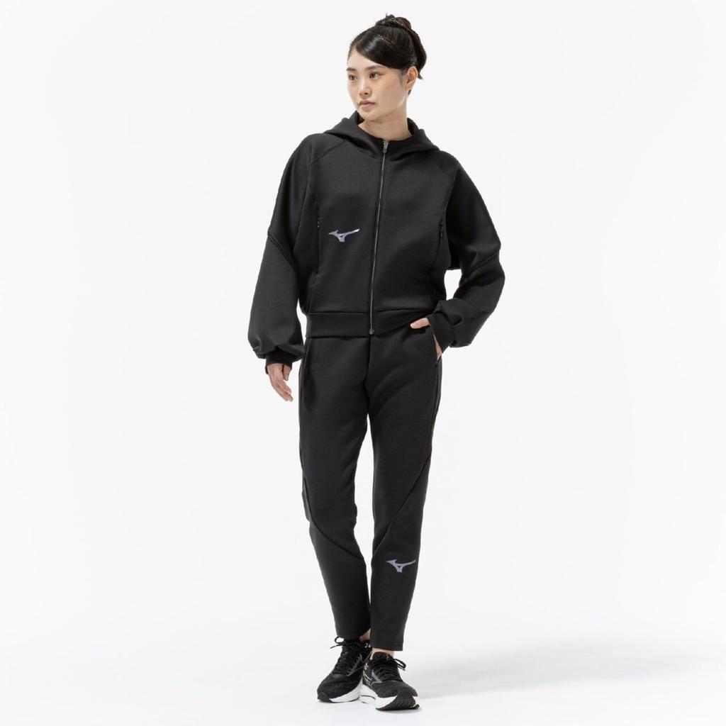 Спортивные штаны Peach Touch с начесом, эластичные 32MDD325, Черный меланж, L [Mizuno] Женские