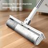 3-in-1 Broom Dustpan Set with Built-in Comb Teeth Long Handle Adjustable Extension Poles Retractable Floor