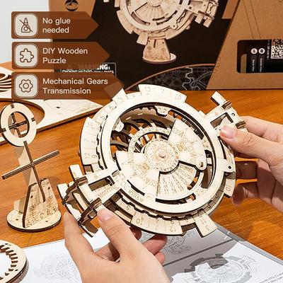 Robotime Вечный календарь Деревянные модели 3D-пазлы Сборка для взрослых Головоломки Конструкторы Пазл