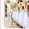 5 Pcs White Veil Wedding Aisle Decoration Outdoor Wedding White Tutu Bow Wedding Pew Bows  Wedding
