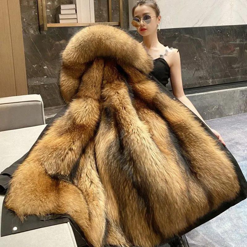 WTEMPO Осень-зима Женские свободные съемные пальто с подкладкой из искусственного меха, большие размеры, однотонные повседневные куртки с капюшоном, женские теплые длинные парки