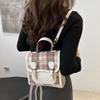 Plaid Grid Bow Backpack Handbag Women Crossbody Bag Sweet Teens School Bag Outdoor