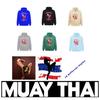 Muay Thai Kick Boxing UFFC MMA Pull Over Jacket Sweatshirt Hoodies Men Women Kid Unisex Long Sleeve Print Sport Gym Fitness Workout