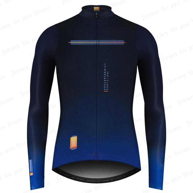New Spring/Autumn Triathlon Men Long Sleeve Cycling Clothing Breathable Anti-UV Bicycle Jersey Set Wear Bib Pants Ropa Ciclismo