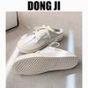 Корейская версия ленивых ветров назад пустые белые туфли весна 2025 новые на толстой подошве средний каблук круглый носок шнуровка повседневные тапочки Muller женские