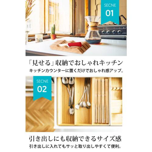 Mikketa Деревянная подставка для ножей, Нескользящая, Вмещает 7 ножей, Антибактериальная и Противогрибковая [Гарантия производителя в комплекте]