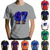Мужская популярная футболка с принтом, круглым вырезом и коротким рукавом