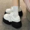 Muffin Platform Bread Shoes Women's Shoes Versatile New Small Man Showing Feet Small Dad Shoes Black and White Panda Shoes