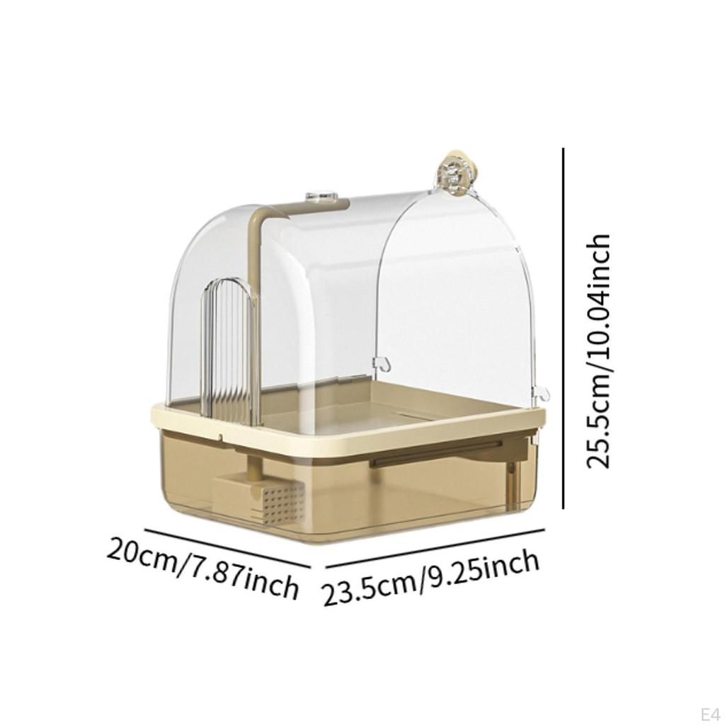 Hanging Bird Bath Box Parrot Bathing Tub House Water Shower Bowl for Parakeets