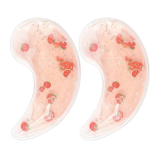 2 шт. Гелевый пакет со льдом для глаз с клубникой, снимающий отечность, темные круги, покраснение, усталость глаз, холодный/горячий компресс, многоразовая охлаждающая маска для области под глазами