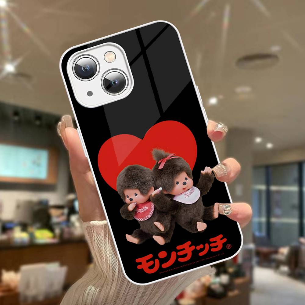 Милый M-monchhichis-s Закаленное стекло для iPhone 14 13 12 11 Pro Mini XS MAX 14Plus X XS XR Чехол