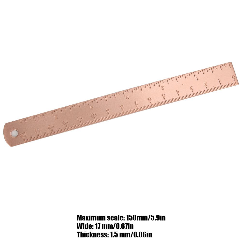 Thickened Copper Straight Ruler 0~150mm Mini Copper Ruler Drawing AccessoryCopper 15cm Scale 1.5mm
