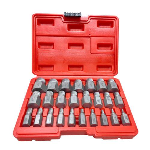 Asdays 25-Piece Hex Extractor Set for Multi-Spline Broken Screws and Bolts, 1/8-7/8 Inch