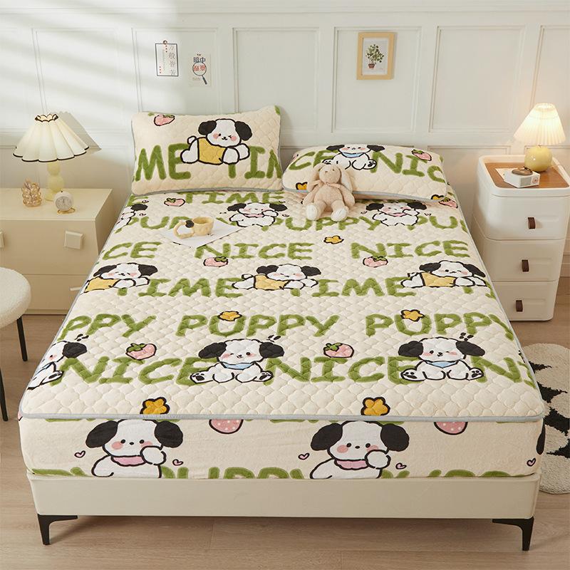 Новые стеганые простыни из молочного бархата, приятное для кожи антибактериальное покрывало с принтом, чехол для кровати, защитный чехол Simmons