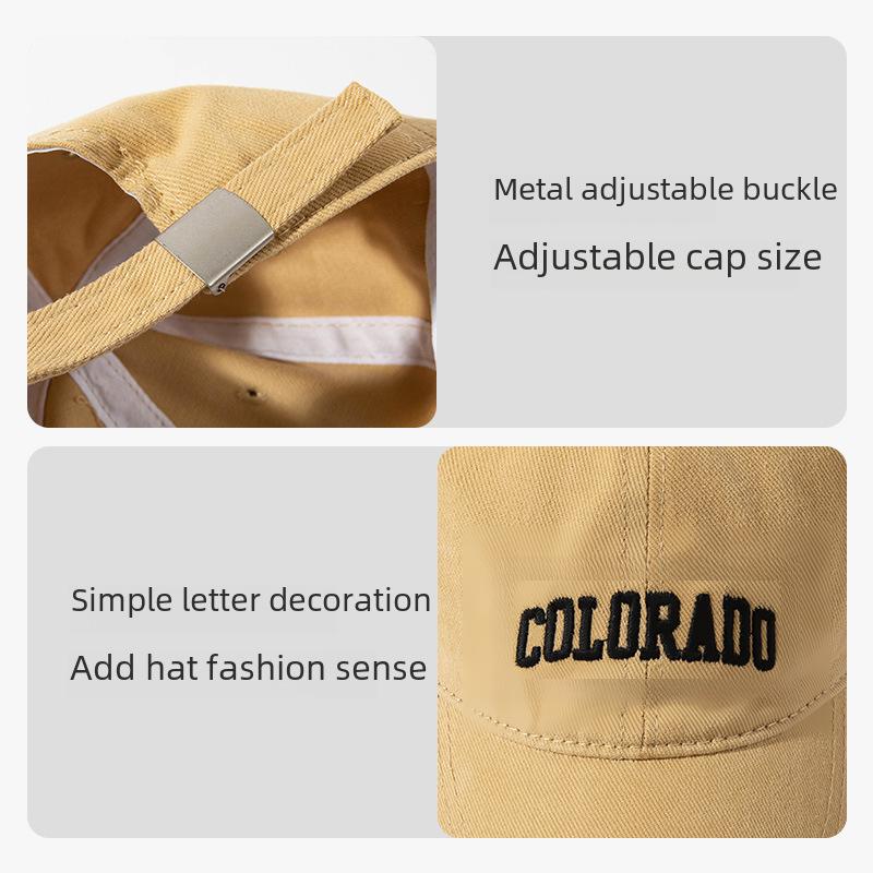 Women's Fashion Wide-Brim Embroidered Baseball Cap – Deep Coffee, Spring/Autumn, Japanese Style